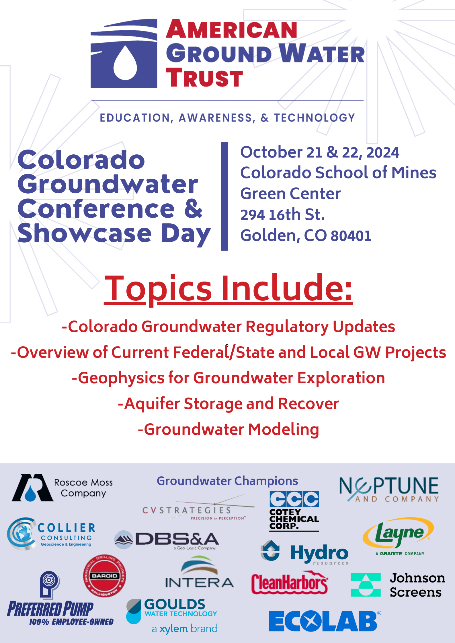 Colorado GW Conference Topic Overview